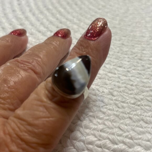 Beautiful OWYHEE OPAL Handmade Sterling 925 Ring Size 8.25 #637D - Picture 3 of 3